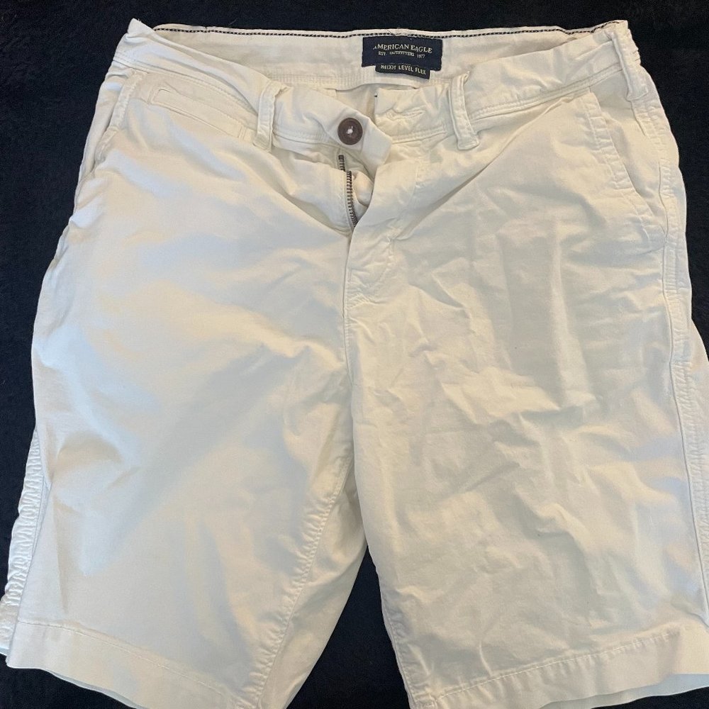 American Eagle Mens White Khaki Shorts (30)